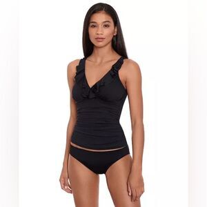 NWT Lauren Ralph Lauren | Black Beach Club Ruffle Tankini Top 8